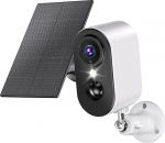 PESAIR 2.4 GHz WLAN Wireless Outdoor Camera, 2K Surveillance Camera with Solar Battery for Outdoor Use, PIR Detection, Night Version, Two-Way Audio, Waterproof Camera WH