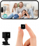 Mini kaamera, 4K HD WiFi j&auml;lgimiskaamera siseruumides otse&uuml;lekandeks mobiiltelefoni rakendusega, v&auml;ike WiFi kaamera &ouml;ise n&auml;gemise kaamera liikumisanduriga, pilve salvestusplaat koduseks videovalveks