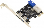 KALEA-INFORMATIQUE PCIe USB 3.0 kontrollerkaart 4 5G pordiga: VLI VL805 kaudu VL805 kiibistikuga: 2 v&auml;list ja 2 sisemist (19-poolne USB3 pesa).