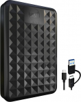 ModusTech 500GB v&auml;line k&otilde;vaketas - kaasaskantav USB 3.0/Type-C &uuml;likiire k&otilde;vaketas - &uuml;hildub Windows, Mac, s&uuml;learvuti, PC, lauaarvuti, PS4/5, Xbox (must)