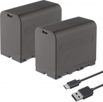 2 x Blumax aku Sony NP-F970 | 7800 mAh - USB Type-C laadimispesaga Sony NP-F550 NP-F750 NP-F960 NP-F980 NP-F990 // Video Lights ...