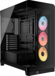 CORSAIR Frame 4500X RS-R ARGB Panoramic Glass Mid-Tower PC korpus - InfiniRail ventilaatorite kinnituss&uuml;steem, sobib kahele 360 mm radiaatorile, GPU Anti-Sag, sisaldab 3x RS120R RGB LINK ventilaatorit - must