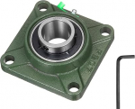 hankekaart UCF207 35mm Bore Self Aligning Solid Cast Iron Base Chrome Platated Steel Square Flange Ball Bearing (ABEC3)