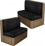 S&ouml;&ouml;gitoa padjakatted Nahk Look Stretch Camper padjad Slipcovers jaoks Travel Trailer Diivan RV Stand Seat asenduskate RV Diivan Tool (2 Back Covers ja 2 pingid)