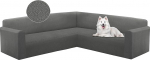 HDCAXKJ Sectional Diivan Cover L kuju Stretch diivan katab pestav Jacquard Corner Diivan Slipcover Non-Slip U kuju m&ouml;&ouml;bli kaitsja lemmiklooma koerale Dark Grey XL