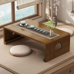 Japanischer klappbarer Bodentisch, Bambus-Couchtisch, klappbarer Teetisch, madal Tisch, tragbarer zusammenklappbarer Tatami-Tisch, Kotatsu-Tisch f&uuml;r Wohnzimmer, Esszimmer, Heimdekoration (24 x 16