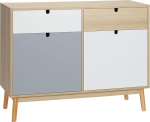 HOMCOM Sideboard Sideboard elutoa kapp 2 kinnise kapi ja 2 sahtliga m&auml;nnipuidust t&otilde;stetud jalgadega k&ouml;&ouml;ki magamistuppa esikusse 100 x 40 x 79,5 cm Mitmev&auml;rviline