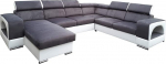 All4All Rodrigo Pano nurgadiivan magamisfunktsiooniga - Diivan koos voodikastiga - XXL diivan 326 cm x 264 cm - U-kujuline elamusmaastik - suur diivanvoodi - hall/valge - v&auml;rvivalik - k&uuml;lg vasakul 19
