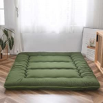 MAXYOYO Futon madrats, p&otilde;randamatt, polsterdatud Jaapani Tatami voodi, paks, kokkupandav, magamismadrats, rullmadrats, p&otilde;randal lebotamine, k&uuml;lalismatt (roheline, 90 x 190 cm)