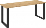 Limanda laud, praktiline s&ouml;&ouml;gitoa laud, elutoa laud, k&ouml;&ouml;gilaud, mustad terasjalad, s&ouml;&ouml;gitoa laud, s&ouml;&ouml;gikomplekt (Artisan tammepuust, 185 x 67 cm)
