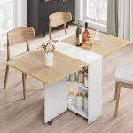 S&ouml;&ouml;gilaud Kokkupandav k&ouml;&ouml;gilaud lahtiste riiulitega Kokkupandav laud Ratastega s&ouml;&ouml;gilaud K&ouml;&ouml;gilaud v&auml;ikestesse ruumidesse, 120 x 60 x 75 cm