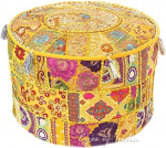 Pouffe, puuvillane k&auml;sitsi valmistatud Ottomani Pouf, tool pink stool 14X22" pouf cover by Online big bazar