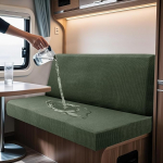 SYLC Pack of 2 veekindel Caravan Polstery Covers, Seat Cover Motorhome Bench ja Cover of the Backrest, katted Caravan Polstery koos Lacing Jacquard (ruuduline roheline, ristk&uuml;likukujuline S)