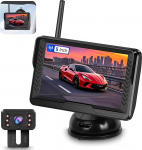 VECHTEL AHD 720P traadita tagantvaate kaamera, 5-tolline HD monitorikomplekt, IP69 veekindel, laia nurga &ouml;&ouml;vaatega, tagurduskaamera veoautodele, maasturitele ja 12V s&otilde;idukitele, lihtne paigaldus
