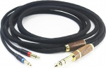 6N OCC vaskne h&otilde;betatud t&auml;iustatud helikaabel Walnut Shell &uuml;hildub Denon AH-D600, AH-D7200, AH-D7100, AH-D9200, AH-D5200, Meze 99 Classics, Meze 99 Neo, Focal Elear 3,5 mm k&otilde;rvaklappidega.