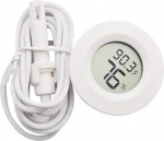 Digitales Mini-Thermometer, Hygrometer, Messger&auml;t, Temperatur- und Luftfeuchtigkeitsmesser, Monitor, Sonde, Sensor, Detektor, 1 St&uuml;ck (rund, T- RH, Wei&szlig;)