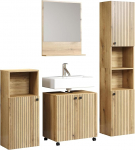 trendteam smart living - Vannitoakombinatsioon - Vannituba - PureBliss - M&otilde;&otilde;tmed (S x K x S) 160 x 190 x 40 cm - V&auml;rv Evoke Tammepuu mustade soonetega - 233701842