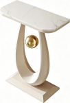 Konsolentisch mit Abgerundeten Ecken, Console Table mit Stabilem Fu&szlig;, Geeignet f&uuml;r Wohnzimmer und Flur (White,40x30x75CM/16x12x29IN)