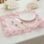 Tischset Modern Wohnzimmer, 4er Set Einfarbige Herzstruktur Platzsets f&uuml;r k&uuml;che Speisetisch Hotel, Platz-Matten, Rosa, 38x45cm