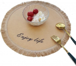 Tischsets, waschbare Tischsets, Quasten-Kraftpapier-Isolierpads, rutschfeste Matten, runde Kaffeepads, dekorative dekorative Tischsets, hitzebest&auml;ndige Tischsets, ideal for K&uuml;chentische - Set ( Color