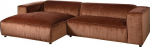 Massivmoebel24.de Valencia Cord nurgadiivan pol&uuml;estrist, punane, 100% pol&uuml;ester, 304 x 164 x 69 cm, Ottomani vasakule, retro stiilis, L-kujuline polsterdatud diivan.