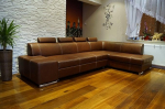 Quattro Meble ehtsast nahast nurgadiivan London II 4Z 300 x 185 cm Diivan Diivan magamisfunktsiooniga, voodikastiga ja peatugedega Siledast ehtsast nahast Sauvage Cognac nurgadiivan nahast Diivan suure valikuga