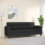 Willood 3-kohaline diivan Lounge diivan diivan k&auml;etugedega seljapatjadega elutoa diivan disain diivan metallist raamiga istumis m&ouml;&ouml;bel kahekohaline must 180 cm mikrofiiberkangas