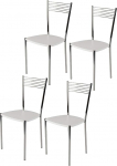 t m c s Tommychairs - 4 moodsa elegantse tooli komplekt k&ouml;&ouml;gi ja s&ouml;&ouml;gitoa jaoks - vastupidav kroomitud terasraam, puidust iste valges toonis