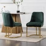chairus s&ouml;&ouml;gitoa toolid, komplekt 2, samet, k&ouml;&ouml;gitoolid s&ouml;&ouml;gituppa, kaasaegsed metallist jalgadega polsterdatud toolid, s&ouml;&ouml;gitoolid k&ouml;&ouml;ki, elutuppa, roheline