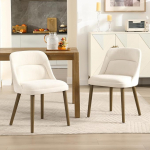 chairus Retro s&ouml;&ouml;gitoa toolid, 2 tooli, k&ouml;&ouml;gitoolid &scaron;enillkattega, puidust jalgadega s&ouml;&ouml;gitoolid, k&ouml;&ouml;gitoolid s&ouml;&ouml;gituppa, elutuppa (valge)