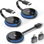 AIMIBO traadita HDMI 2 saatjat ja 1 vastuv&otilde;tja, HDMI traadita mitu TX-i 165FT/50M, 4K dekodeerimine 5G video audio striimimine HDMI raadiosaatmine s&uuml;learvuti/DSLR/TV Box/PC/Phone to