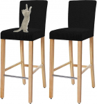 4 Pack Anti-Scratch Bar Stool Covers, Stretch Bar Stools Chair Covers koos seljatugedega, pehme pestav Bar Stool Covers Pub, must