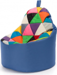 Ecopuf - Yoko Patchwork Pouf tugitool v&auml;ljas - Bean Bag lastetuppa - veekindel kanga kott - l&otilde;&otilde;gastustool - kodudekoratsioon - tugitool suurus XL - 70 x 75 cm, Mix/Blue