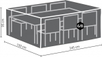 Perel Garden Rectangular Lounge Set L Ocgs L kaitsekate - must, 245 x 150 x 95 cm