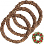 Looduslik viinamarjapuu p&auml;rg, 3 veini oksa p&auml;rg, 20 cm j&otilde;ulup&auml;rg, k&auml;sitsi kootud r&otilde;ngad, rotangist p&auml;rg DIY p&auml;rg, Xmas, Halloween, Easter