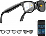 AI Smart Glasses 4K HD-Kamera, 290 mAh, 800 W Kamera-Brille mit Videoaufzeichnung, Simultan&uuml;bersetzung/GPT-Objektidentifitseerimine,Fotokroomsed l&auml;&auml;tsed