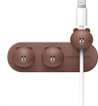 elago LINE Friends magnetilised kaablijuhtimise nupud, organiseerivad 3 kaablit, tugevad magnetid, korduvkasutatavad kleebised kleepuvad pinnale, t&ouml;&ouml;laua organiseerimine (pruun)