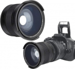 58 mm 0,35X kalasilmaga super-lainurkobjektiiv SLR DSLR kaamerale, must, kalasilmobjektiiv, &uuml;hildub 58 mm objektiividega, 58 mm kalasilm enamiku SLR-kaamerate ja digitaalkaamerate jaoks.