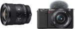 Sony SEL-20F18G Full Format E-Mount Lens (FE 20 mm F1.8 & Alpha ZV-E10 | APS-C Mirrorless Vlog Camera (Swivel Screen for Vlogging