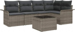 Rantry 5-TLG. Garten Diivan komplekt mit Kissen Schwarz Poly-Rattan Gartenlounge Model3345369
