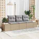 Rantry 3-osaline aia diivan komplekt koos pehmendusega Beige Poly Rattan Garden Lounge Model3346920