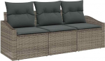 Rantry 3-osaline aia diivan komplekt koos pehmendusega Hall Poly Rattan Garden Lounge Model3346579