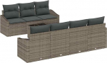 Rantry 8-teiliges Garten Sofa Set mit Kissen Grau Poly Rattan Gartenlounge Model3346629