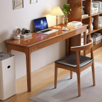 Moderner Schreibtisch aus Massivholz mit Schubladen, 119,4 cm, B&uuml;ro-Computer-Arbeitsplatz, stilvoller brauner Schreibtisch f&uuml;r Zuhause, B&uuml;ro, Arbeitszimmer und Make-up-Station.