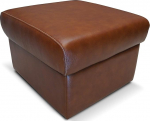 Quattro Meble Real Leather Folding Stool with Storage Space Stool Cowhide Seat Cube 60 x 55 cm Foot Stool Puff Brown Genuine Leather Antique Tobacco with Decorative Stitching in Cream