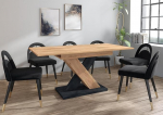 Furneo Enzo 01 kaasaegne pikendatud s&ouml;&ouml;gilaud 120-160cm Tammepuust ja mustast betoonist