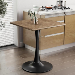 P&auml;hklipuust ruudukujuline Tulip laud 24-tolline v&auml;ike s&ouml;&ouml;gilaud metallist alusega k&ouml;&ouml;ki, &uuml;mmarguste nurkadega kaasaegne laud elutuppa, kohvikusse ja kodukontorisse.