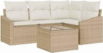 5-teiliges Garten-Sofa-Set mit Kissen in Braun aus Poly Rattan Gartenlounge Model3346711