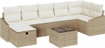 Rantry 8-teiliges Garten-Sofa-Set mit Kissen Beige Poly-Rattan Gartenlounge Model3359310