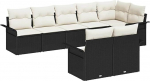 Rantry 8-teiliges Garten-Sofa Set mit Kissen Schwarz Poly-Rattan Gartenlounge Model3354076